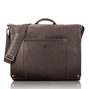 Solo Hudson Brown Leather Messenger Bag -see description